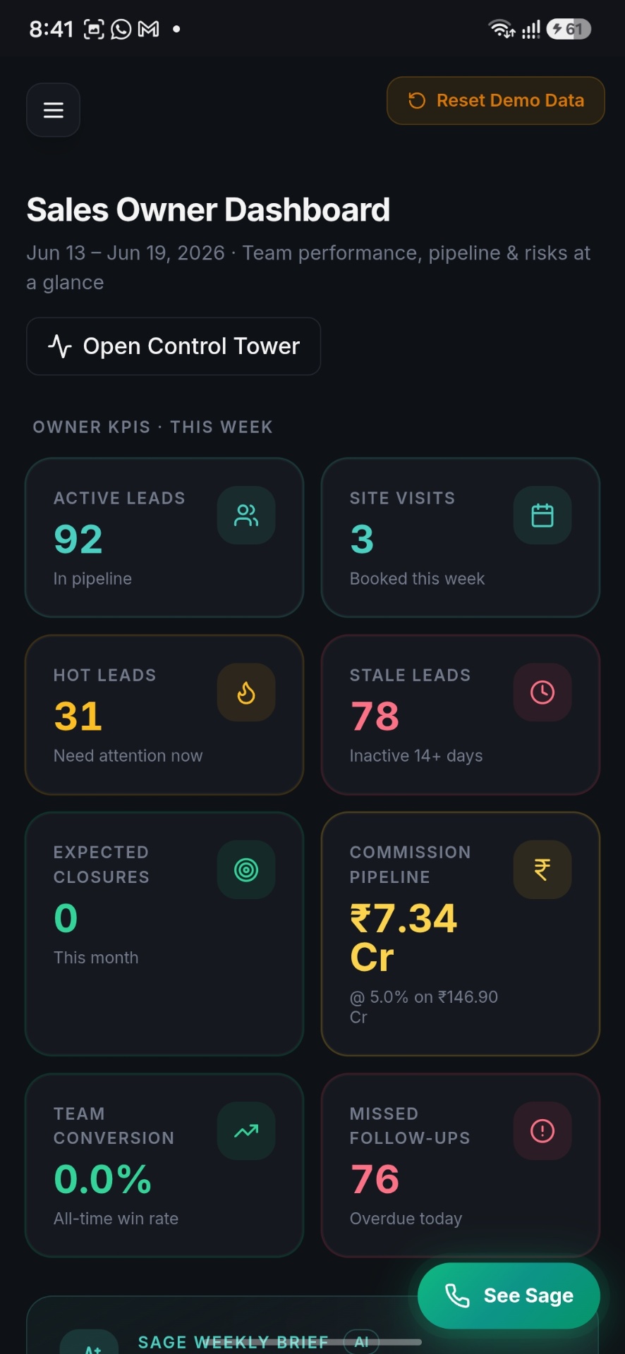 Sales Owner Dashboard