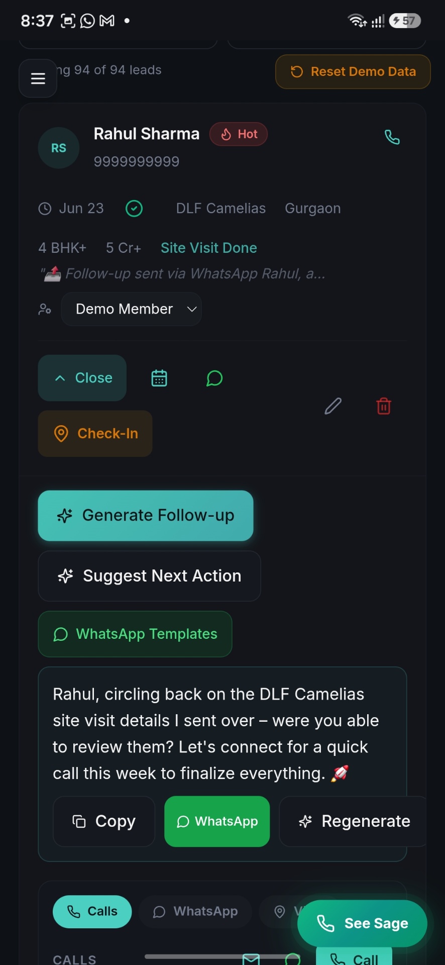 Lead intelligence with AI follow-up