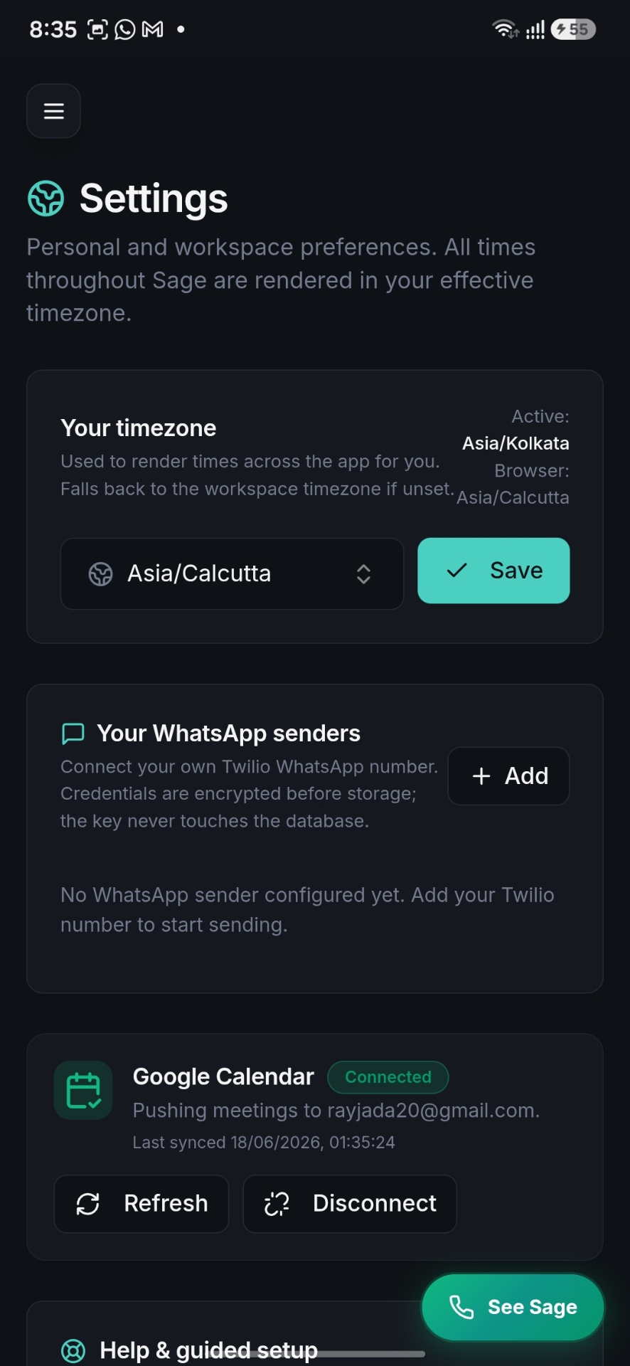 Settings & integrations
